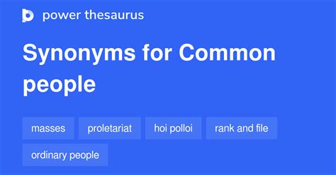 people thesaurus|common people thesaurus.